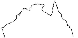 coloring page outline Australia