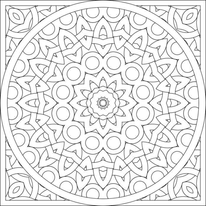 quadrato da colorare con cerchio nei disegni