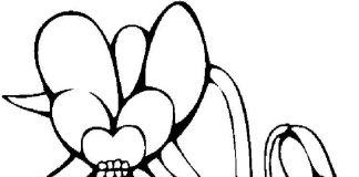 coloring book flower with large leaves for kids to print