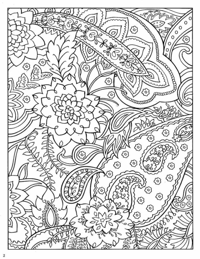 Färgbok med blommor och utskrivbara mönster