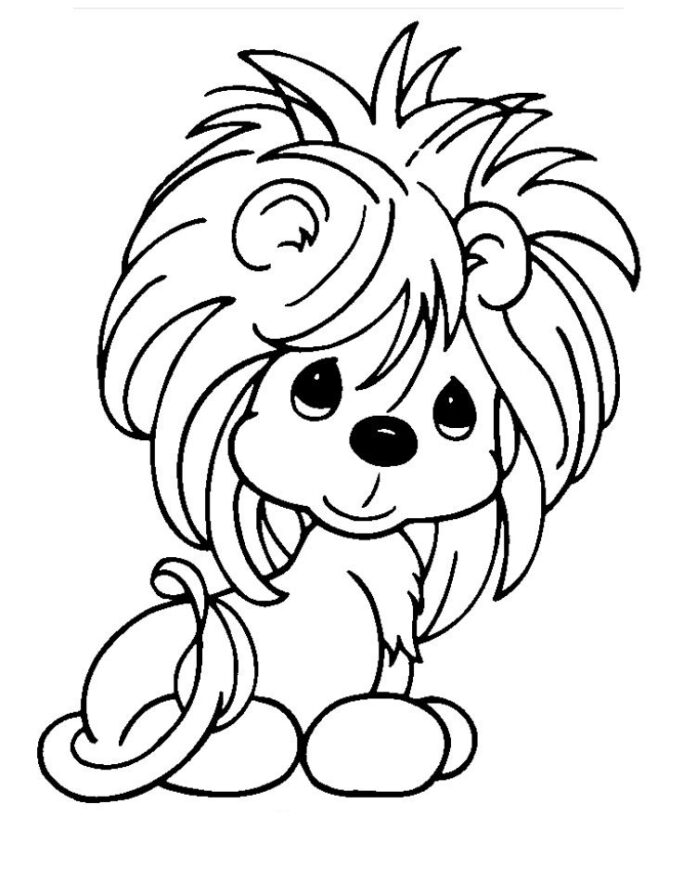 coloring book lion from precious moments cartoon to print