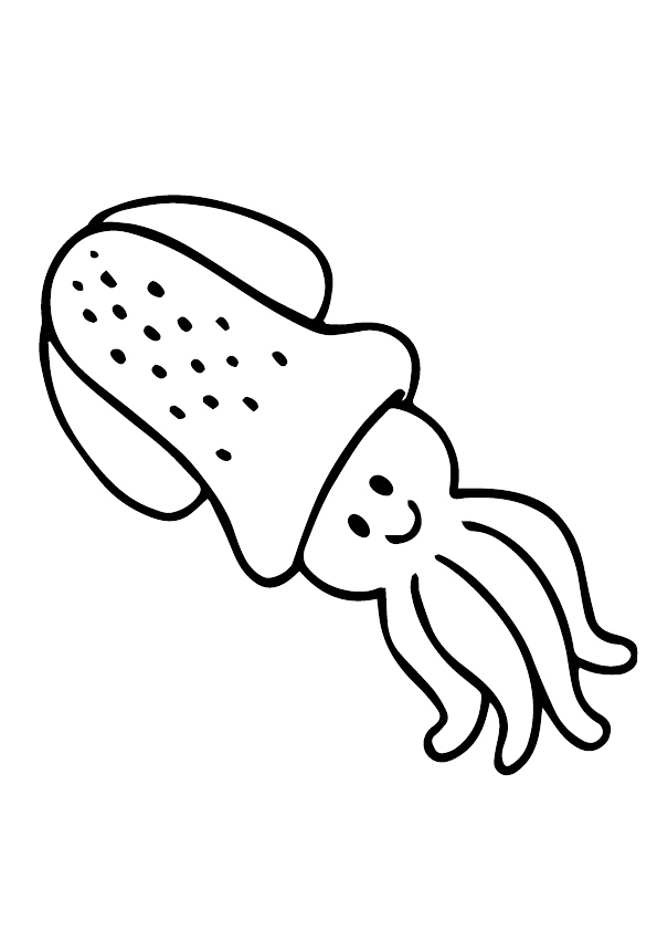malebog med små blæksprutter, der dykker