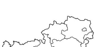 Printable map of Austria coloring book for kids