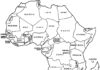 mapa colorido dos países africanos imprimível para crianças
