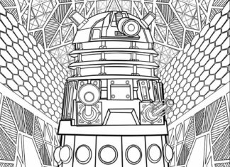 página de coloração do mashyma no desenho animado do Doutor Who