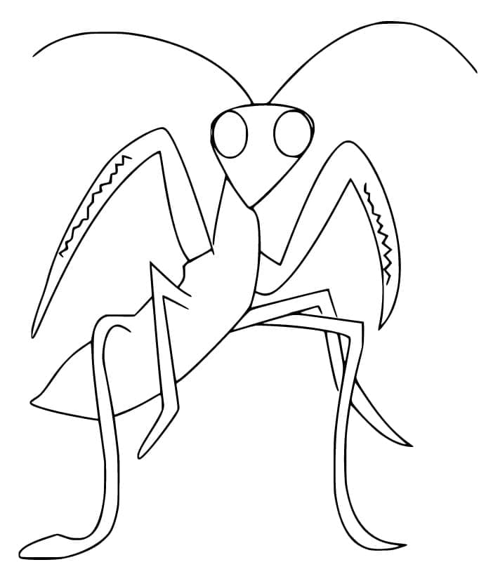 utskrivbar färgbok för barn om mantis