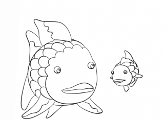 カラーリングシート 海の生き物たちが泳ぐ