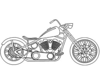 página para colorear harley davidson road bike