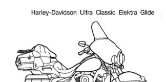 coloring book har;ey davidson touring motorcycle