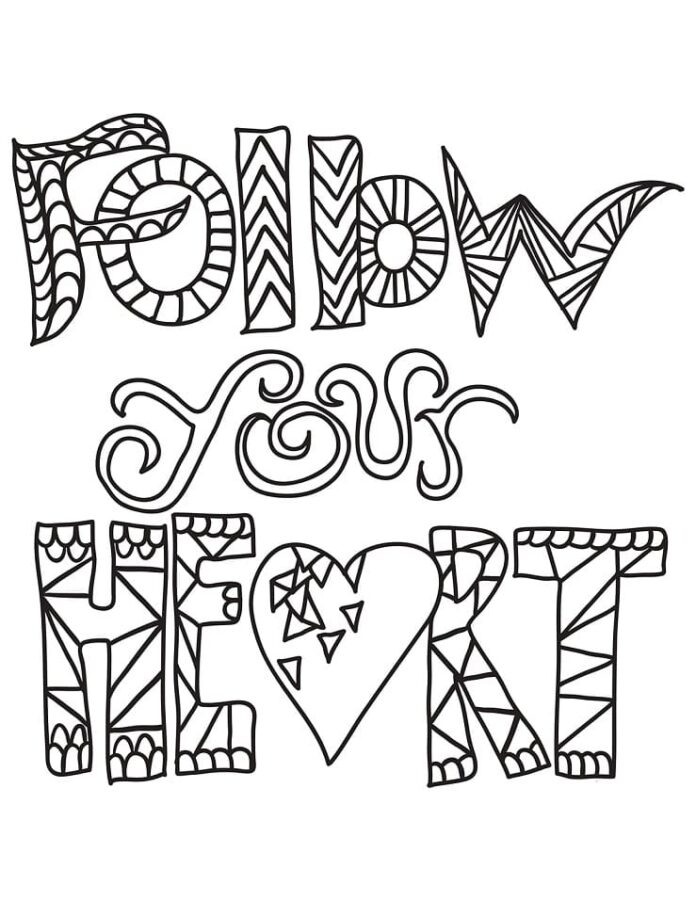 coloring page Follow your heart