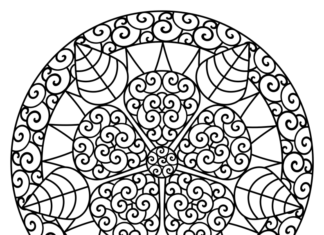 coloring book circle with patterns