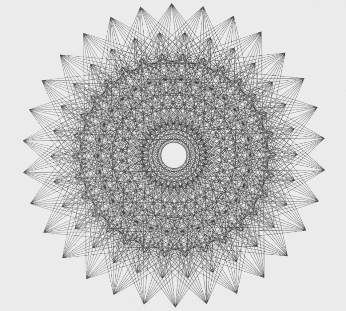 coloring page circle made of dashes