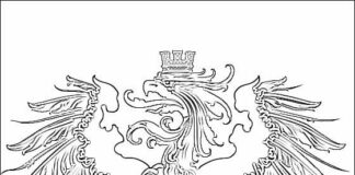 coloring page eagle emblem of Austria