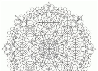 Malbuch schönes druckbares Kaleidoskop