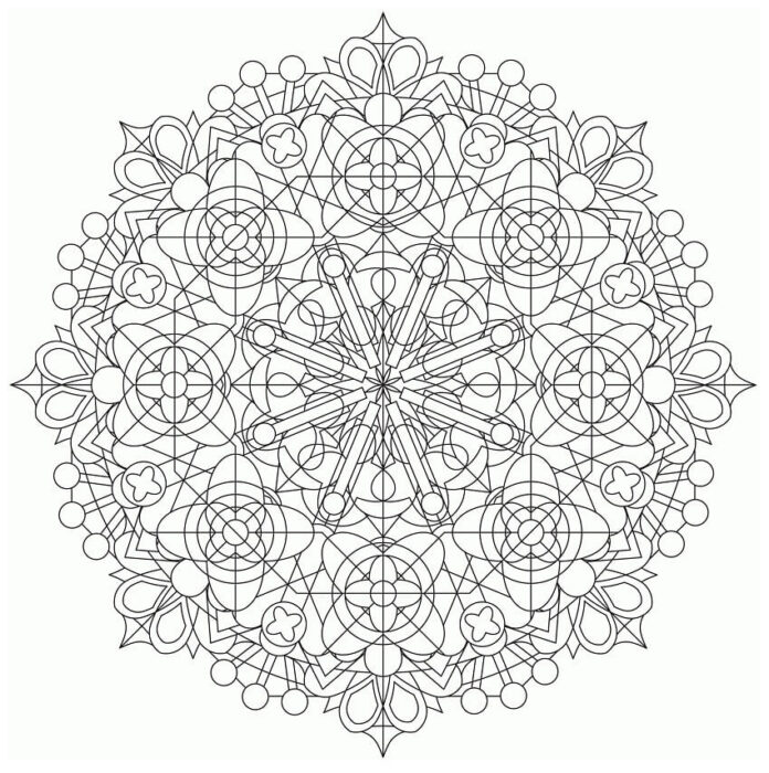 Malbuch schönes druckbares Kaleidoskop