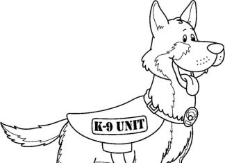 coloring book special task dog