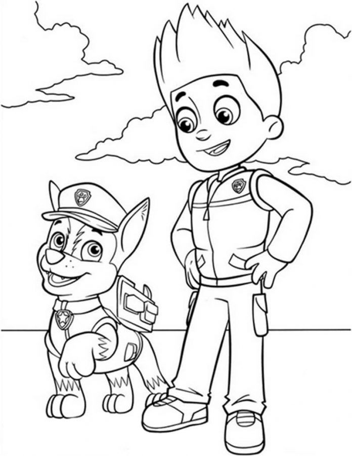 Psi Patrol Patrol livro de colorir cachorro Chase com Ryder para meninos