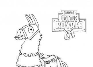 färgsida llama piñata från fortnite