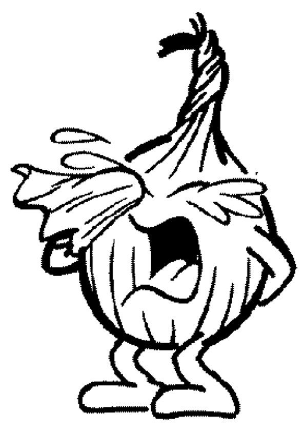 coloring page weeping onion character