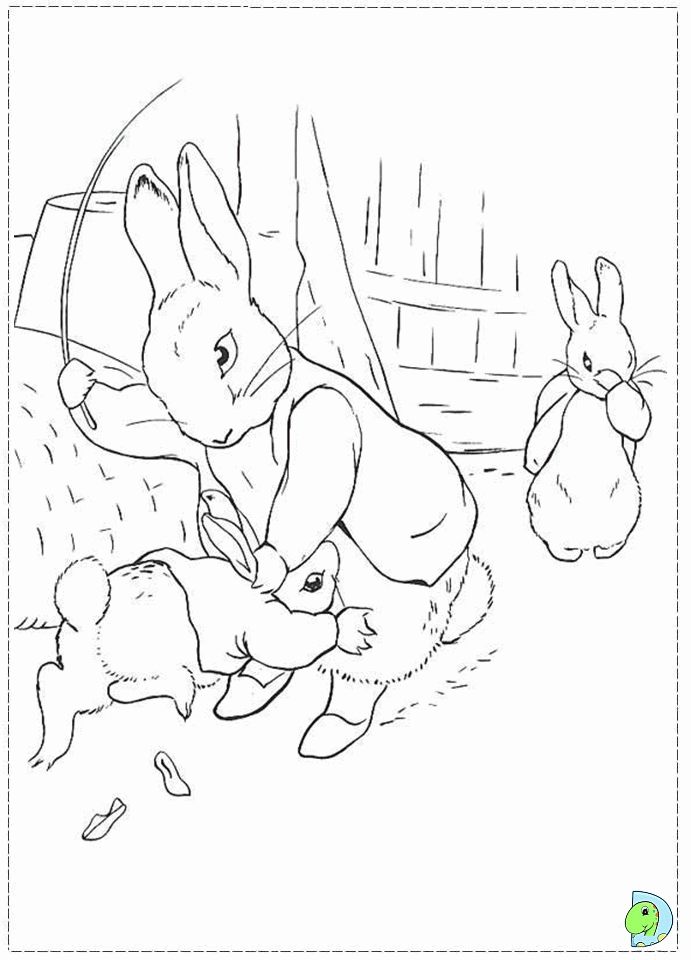 Malvorlage für ein Tauziehen zwischen zwei Kaninchen