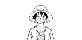 nyomtatható Luffy karakter színezés