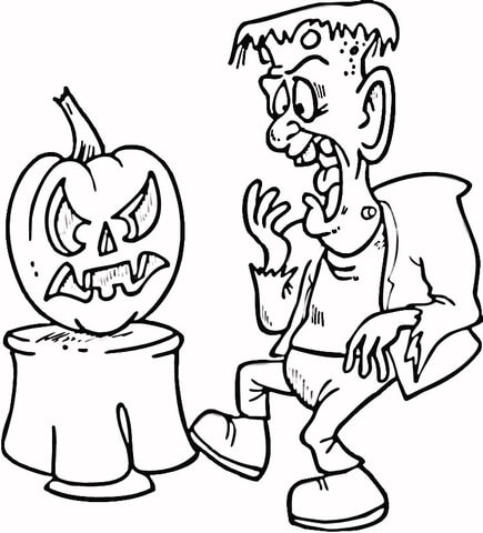 かぼちゃの隣りのキャラクターが描かれたカラーシート