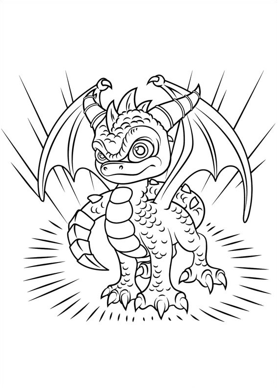 Printable coloring sheet of a character in a horse's body in the skylanders cartoon