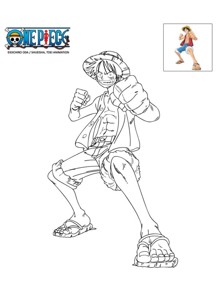 Coloring book character with finished design