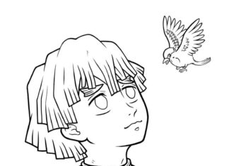 coloring page bird character from zenith fairy tale