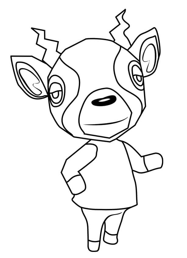 coloring page character with horns Animal crossing