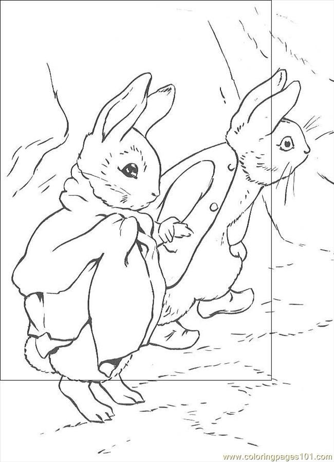 page à colorier personnages de contes de fées Peter Rabbit
