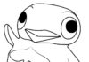 Malvorlage einer Vogelfigur aus dem Anima Crossing Spiel zum Ausdrucken für Kinder