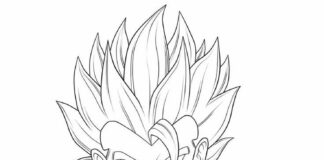 coloring page serious character Vegeta