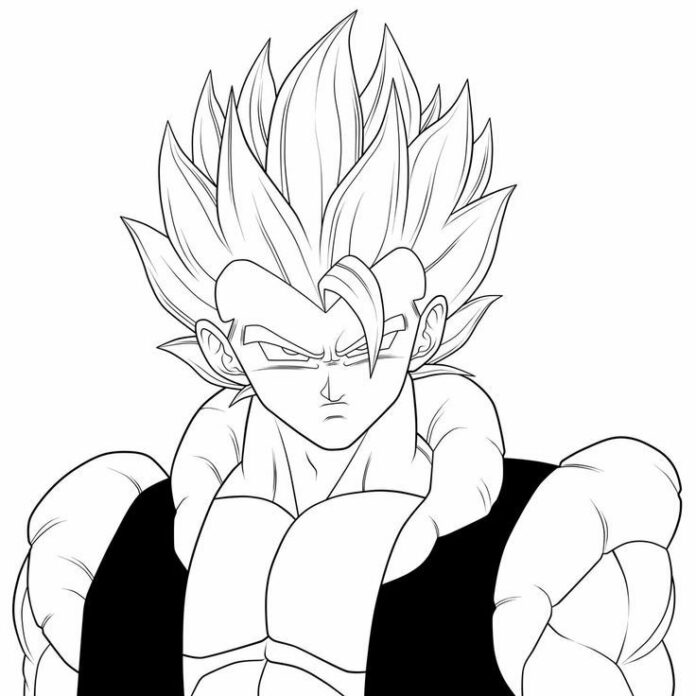 coloring page serious character Vegeta