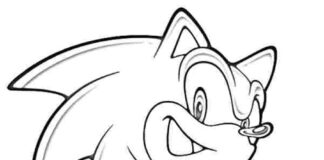 Printable coloring book of Sonic posing