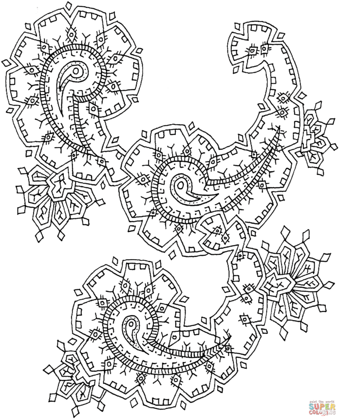 coloring book rectangle decorated in patterns