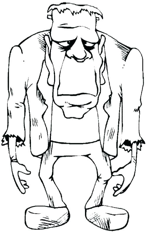 Coloring sheet of the cinderblock character from the fairy tale frankenstein