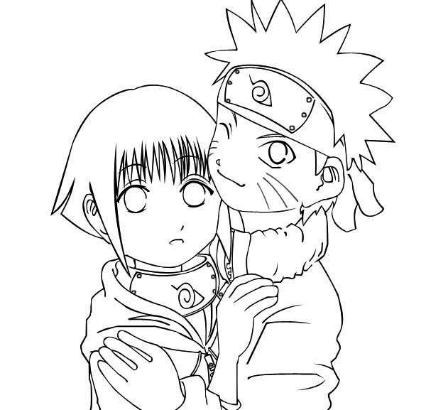 coloring page of hugging characters