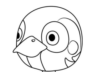 coloring page bird with the letter B animal crossing