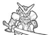 Omalovánky k vytisknutí robot s mečem z kresleného filmu Gundam pro děti