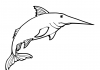 coloring page sword fish waving its fin