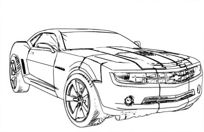coloring book chevy car with Bumblebee