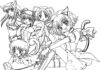 livre de coloriage des filles assises du conte de fées tokyo mew mew