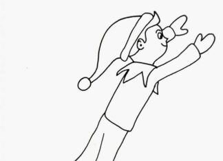 coloring page jumping figure