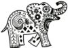 coloriage éléphant d'Afrique en mosaïque motifs imprimables