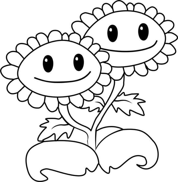 Children's coloring book sunflowers printable