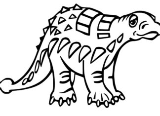 omaľovánka smutného ankylosaura