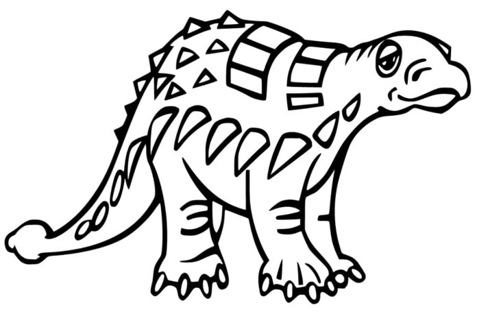 coloring book sad ankylosaurus