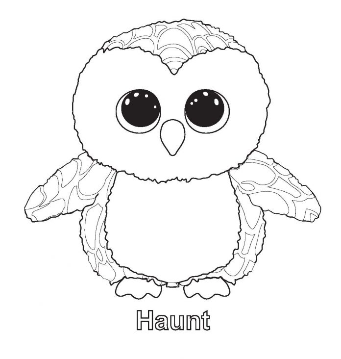 Coloring book of Haunt the owl from the children's cartoon Boo