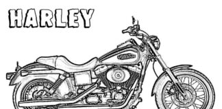 színező oldal harley davidson sport motorkerékpár